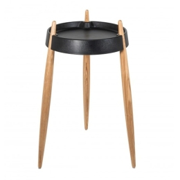 Τραπεζάκι Βοηθητικό Liola ZLS0104 40x67cm Black-Natural Zafferano