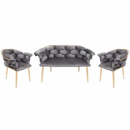 Σαλόνι Baloon (Σετ 3Τμχ) 825-123-001 Grey-Gold
