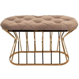 Σκαμπό Lithos 825-123-009 90x38x53cm Beige-Gold