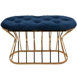 Σκαμπό Lithos 825-123-010 90x38x53cm Blue-Gold