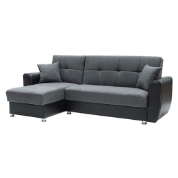 Καναπές Γωνιακός Vera 240x146x85cm Grey 828-82-056 Τεχνόδερμα,Ύφασμα