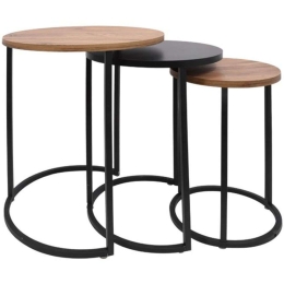 Ζιγκόν (Σετ 3Τμχ) Roundel 835-123-269 Φ46x53/Φ37x48/Φ30x43cm Brown-Black