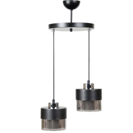 Φωτιστικό Οροφής 835-125-312 25x75cm 2xΕ27 60W Black-Silver