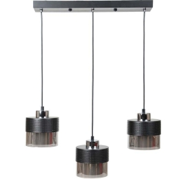 Φωτιστικό Οροφής - Ράγα 835-125-314 50x15x75cm 3xΕ27 60W Black-Silver
