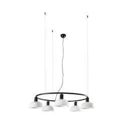 Φωτιστικό Οροφής Κρεμαστό Tatawin Circular S 20343-116-5L 5xE27 Black-Opal Faro Barcelona