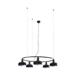 Φωτιστικό Οροφής Κρεμαστό Tatawin Circular S 20343-117-5L 5xE27 Black Faro Barcelona