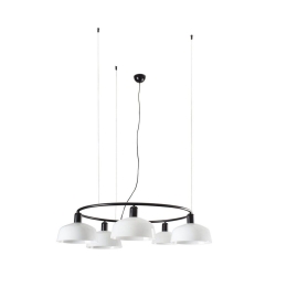 Φωτιστικό Οροφής Κρεμαστό Tatawin Circular M 20343-119-5L 5xE27 Black-Opal Faro Barcelona