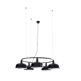 Φωτιστικό Οροφής Κρεμαστό Tatawin Circular M 20343-120-5L 5xE27 Black Faro Barcelona