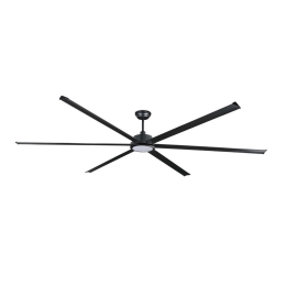Ανεμιστήρας Οροφής Rotterdam 30 XXL D300cm 6P 32W LED 3000K Black Faro Barcelona