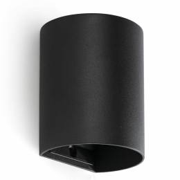 Φωτιστικό Τοίχου Sole Round Smooth 40523 1xGU10 8x10cm Black Faro Barcelona