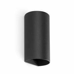 Φωτιστικό Τοίχου Sole Round Smooth 40539 2xGU10 8x15,5cm Black Faro Barcelona