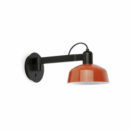Φωτιστικό Τοίχου Tatawin Arm Metal 1xE27 Black-Reddish Orange Faro Barcelona