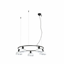 Φωτιστικό Οροφής Κρεμαστό Tatawin Circular Metal S 5xE27 Black-White Faro Barcelona