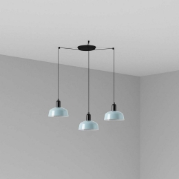 Φωτιστικό Οροφής Κρεμαστό Tatawin Metal S 20340-142-3L 3xE27 Black-Greyish Blue Faro Barcelona