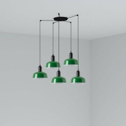 Φωτιστικό Οροφής Κρεμαστό Tatawin Metal S 20340-144-5L 5xE27 Black-Green Faro Barcelona