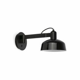 Φωτιστικό Τοίχου Tatawin Arm Metal 1xE27 Black Faro Barcelona