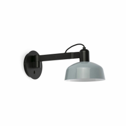 Φωτιστικό Τοίχου Tatawin Arm Metal 1xE27 Black-Greyish Blue Faro Barcelona
