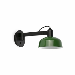 Φωτιστικό Τοίχου Tatawin Arm Metal 1xE27 Black-Green Faro Barcelona
