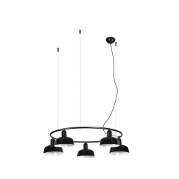 Φωτιστικό Οροφής Κρεμαστό Tatawin Circular Metal S 5xE27 Black Faro Barcelona