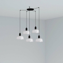 Φωτιστικό Οροφής Κρεμαστό Tatawin Metal S 20340-140-5L 5xE27 Black-White Faro Barcelona