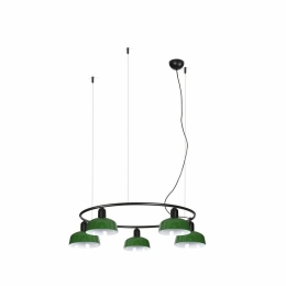 Φωτιστικό Οροφής Κρεμαστό Tatawin Circular Metal S 5xE27 Black-Green Faro Barcelona