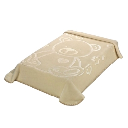 Κουβέρτα Βρεφική Βελουτέ Ανάγλυφη Kids Colour Beige Mora Κούνιας 110x140cm Ακρυλικό-Πολυέστερ