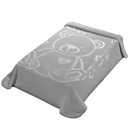 Κουβέρτα Βρεφική Βελουτέ Ανάγλυφη Kids Colour Grey Mora Κούνιας 110x140cm Ακρυλικό-Πολυέστερ