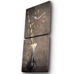 Πίνακας Καμβάς Με Ρολόι (Σετ 2Τμχ) 228CLA2620 28x28cm Multi Wallity Τετράγωνοι Ξύλο, Καμβάς
