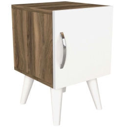 Κομοδίνο Bellini 731WAT3404 35x37,1x55cm Walnut-White