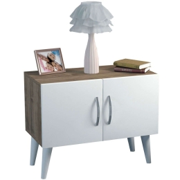 Κομοδίνο Bellini 731WAT3405 70,3x37,1x55cm Walnut-White