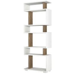 Βιβλιοθήκη Blok 745DCD3606 60x19,5x165cm White-Walnut
