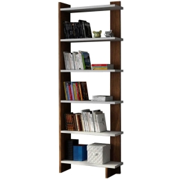 Βιβλιοθήκη Order 745DCD3611 46,8x21,3x170cm White-Walnut