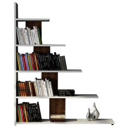 Βιβλιοθήκη Reward 745DCD3615 121,8x19,5x120cm White-Walnut