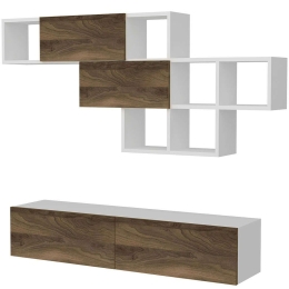 Σύνθεση Τηλεόρασης Aristo 756FRN3044 135x31,6x25cm White-Walnut
