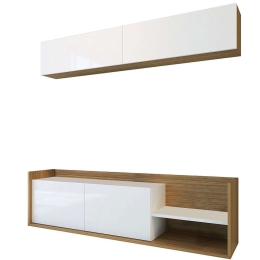 Σύνθεση Τηλεόρασης Kale 788DEC3047 180x37,3x40cm Teak-White