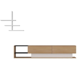 Σύνθεση Τηλεόρασης Liza 788DEC3052 180x30x40cm Teak-White