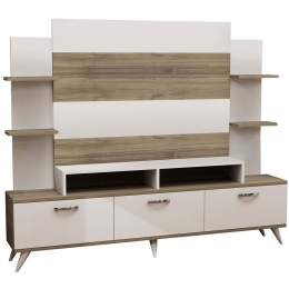Σύνθεση Τηλεόρασης Diana 788DEC3075 180x30x143cm White-Walnut