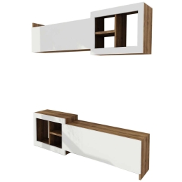Σύνθεση Τηλεόρασης Prag 756FRN3060 160x26,8x35cm White-Walnut