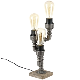 Φωτιστικό Επιτραπέζιο 791EVL1548 15x15x30cm 3xE27 Silver-Black Opviq