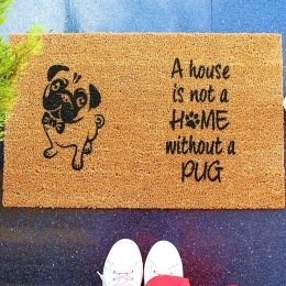 Πατάκι Εισόδου Pug 796LMN9823 70x40cm Brown-Black Aberto Design 70x40