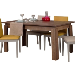 Τραπέζι Επεκτεινόμενο Huqqa 801CMY2913 78/170x80x150cm Dark Oak Μοριοσανίδα, Μελαμίνη