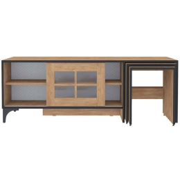 Έπιπλο Τηλεόρασης Με Ζιγκόν Revival 801CMY3014 150x42x54cm Oak