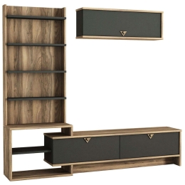 Σύνθεση Τηλεόρασης Piril 804TRH3004 180x29,5x156,8cm Walnut-Anhtracite