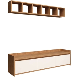 Σύνθεση Τηλεόρασης Lici 811MDD3004 150x35x45cm White-Oak