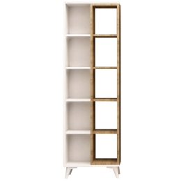 Βιβλιοθήκη Enzamu 811MDD3603 50x25x162cm White-Oak