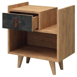 Κομοδίνο Polla 811MDD3417 50x40x52cm Oak-Dark Grey