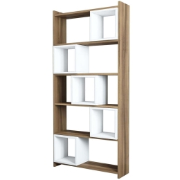 Βιβλιοθήκη Box 845HCT3601 80x22x170cm Walnut-White