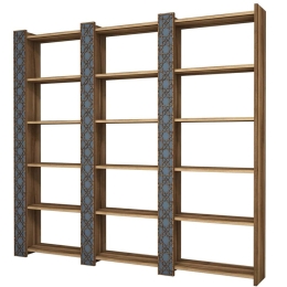Βιβλιοθήκη City 845HCT3620 184,6x24,2x170cm Walnut-Blue Grey