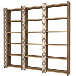 Βιβλιοθήκη City 845HCT3621 184,6x24,2x170cm Walnut-Cream