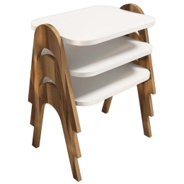 Ζιγκόν Paris (Σετ 3Τμχ) 845HCT2820 48,6x35,5x42cm Walnut-White